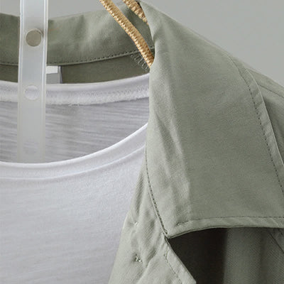 Buddha Stones Spring Fall Casual Minimalist Button-Up Solid Women's Coat With Pocket - image 4
