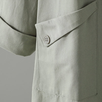 Buddha Stones Spring Fall Casual Minimalist Button-Up Solid Women's Coat With Pocket - image 5