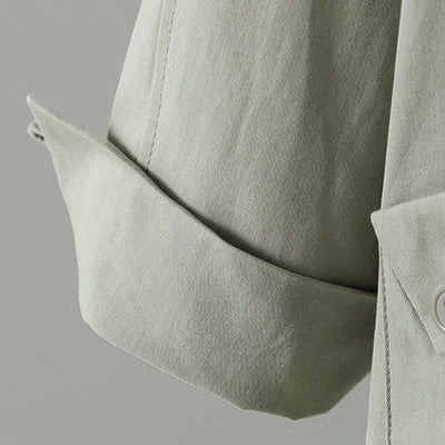 Buddha Stones Spring Fall Casual Minimalist Button-Up Solid Women's Coat With Pocket - image 10
