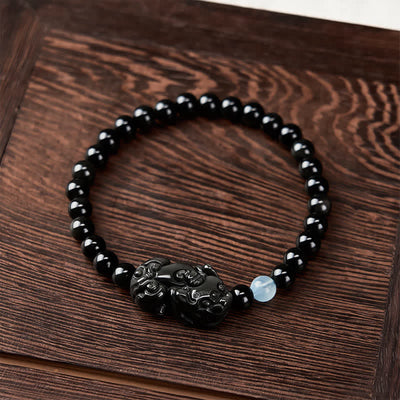 Buddha Stones Rainbow Obsidian Pi Xiu Bracelet for Wealth and Positive Transformation - image 2