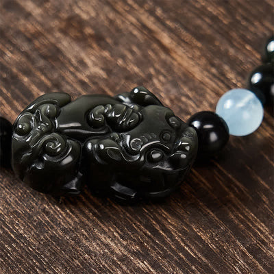 Buddha Stones Rainbow Obsidian Pi Xiu Bracelet for Wealth and Positive Transformation - image 4