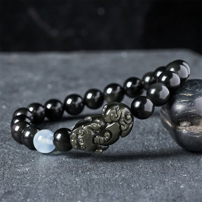 Buddha Stones Rainbow Obsidian Pi Xiu Bracelet for Wealth and Positive Transformation - Pi Xiu 8mm (Wrist Circumference: 5.9-6.3 in/15–16 cm) - image 11