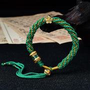 Foviel Hand-Woven Tibetan Om Mani Padme Hum Flower Wisdom Rope Bracelet