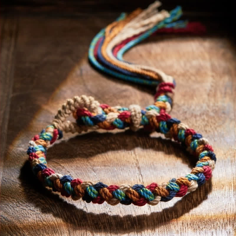 Buddha Stones Hand-Woven Multicolor Tibetan Luck Rope Bracelet - image 3
