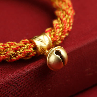 Buddha Stones Hand-Woven Tibetan Om Mani Padme Hum Wisdom Bell Charm Multicolor Rope Bracelet - image 7
