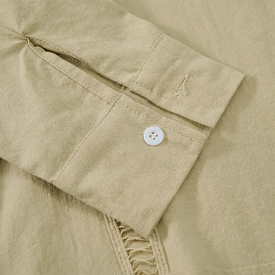 Buddha Stones Spring Fall Minimalist Classic Button-Up Solid Men's Long Sleeve Shirts - image 31