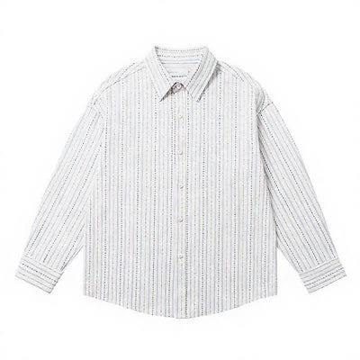 Buddha Stones Fall Casual Vintage Button-Up Striped Cotton Men's Long Sleeve Shirts With Patch Pocket - image 14