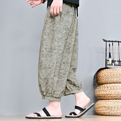 Buddha Stones Spring Summer Casual Boho Drawstring Abstract Capri Pants Men's Harem Pants With Pocket - image 6