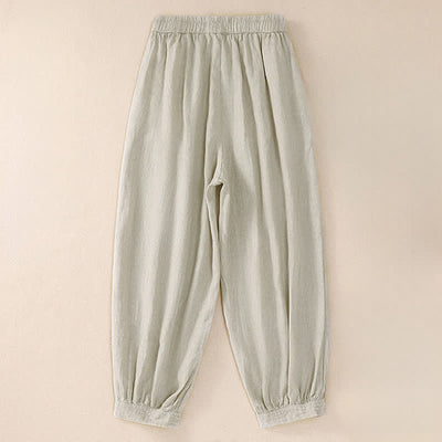 Buddha Stones Spring Summer Basic Casual Solid Cropped Pants Women's Harem Pants With Pockets - image 16