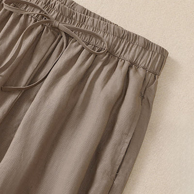 Buddha Stones Spring Summer Basic Casual Solid Cropped Pants Women's Harem Pants With Pockets - image 4