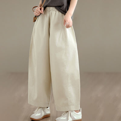 Buddha Stones Spring Summer Simple Plain Solid Cropped Pants Women's Wide Leg Pants With Pockets - image 10