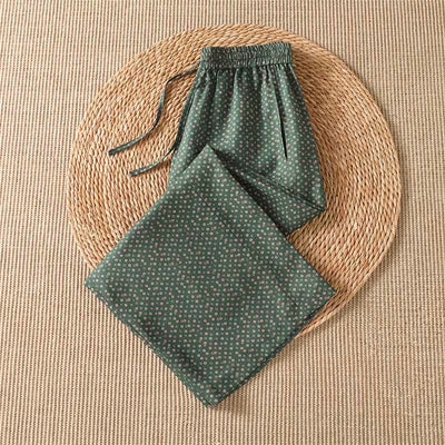 Buddha Stones Spring Summer Casual Boho Drawstring Floral Cropped Pants Women's Wide Leg Pants With Pockets - image 2