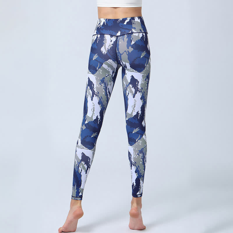 Buddha Stones Flowers Leaves Print Sports Fitness Yoga High Waist Leggings Women's Yoga Pants - image 3