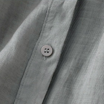 Buddha Stones Plain Crew Neck Buttons Design Three Quarter Sleeve Women's Shirt - image 2