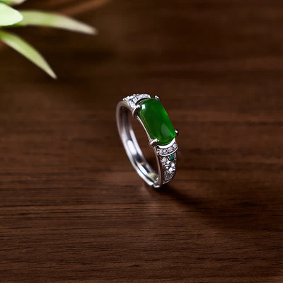FREE Today: Harmony and Abundance Oval Jade Retro Openwork Ring - image 1