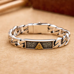 Buddha Stones Egyptian Inspired Copper Eye of Horus Engraved Chain Bracelet - 7.9–8.3 in (20–21 cm) - image 0