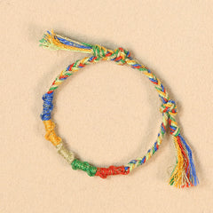 Buddha Stones Multicolor Rope Dragon Good Luck Tibetan Bracelet - Multicolor Bracelet (Wrist Circumference: 5.9–6.7 in/15–17 cm) - image 0