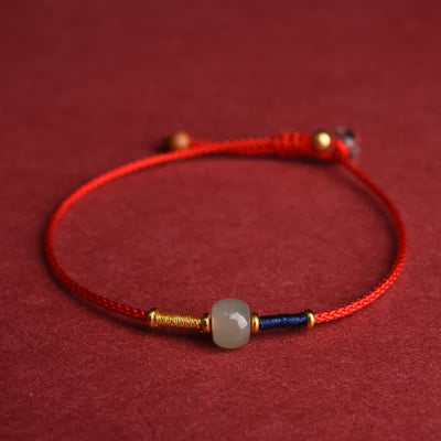 FREE Today: Connection and Harmony Adjustable Jade Round Bead Red String Bracelet Anklet - Bracelet - Red (5.9–8.3 in/15–21 cm) - image 2