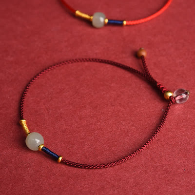 FREE Today: Connection and Harmony Adjustable Jade Round Bead Red String Bracelet Anklet - image 1