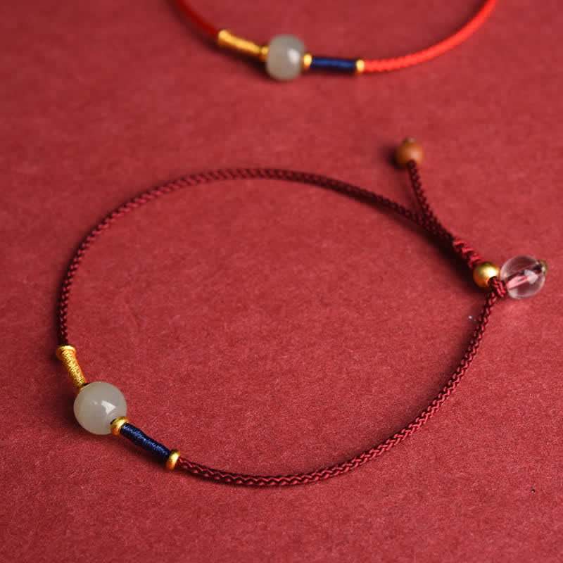 FREE Today: Connection and Harmony Adjustable Jade Round Bead Red String Bracelet Anklet - image 1