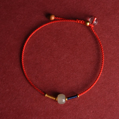 FREE Today: Connection and Harmony Adjustable Jade Round Bead Red String Bracelet Anklet - Anklet - Red (8.3-10.6 in/21-27 cm) - image 10