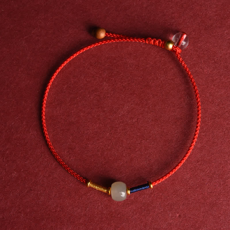 FREE Today: Connection and Harmony Adjustable Jade Round Bead Red String Bracelet Anklet - Anklet - Red (8.3-10.6 in/21-27 cm) - image 10