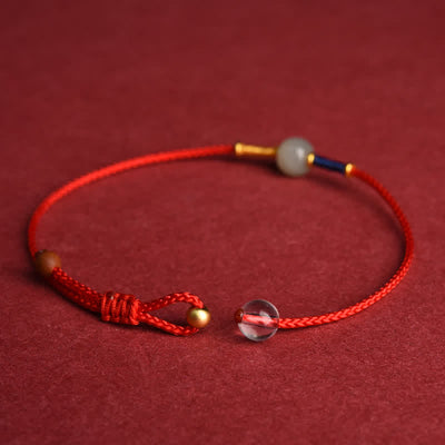 FREE Today: Connection and Harmony Adjustable Jade Round Bead Red String Bracelet Anklet - image 3