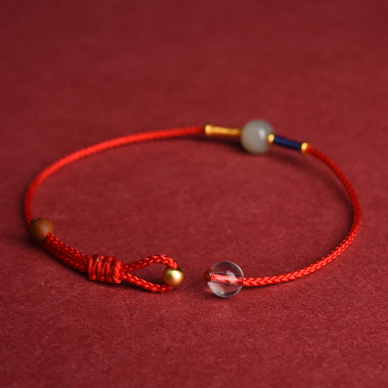 FREE Today: Connection and Harmony Adjustable Jade Round Bead Red String Bracelet Anklet - image 3