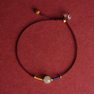 FREE Today: Connection and Harmony Adjustable Jade Round Bead Red String Bracelet Anklet - Anklet - DarkRed (8.3-10.6 in/21-27 cm) - image 9