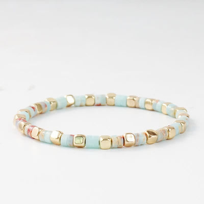 Buddha Stones Blue Spot Jasper Green Aventurine Natural Barrel-Shaped Beads Strength Bracelet - image 3