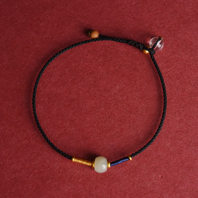 FREE Today: Connection and Harmony Adjustable Jade Round Bead Red String Bracelet Anklet - Bracelet - Black (5.9–8.3 in/15–21 cm) - image 4