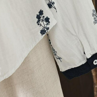 Buddha Stones Spring Fall Casual Vintage Button-Up Floral Women's Long Sleeve Shirts - image 10