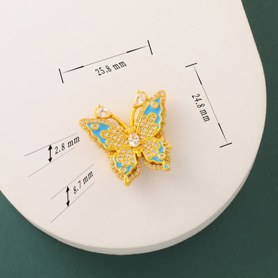 Buddha Stones Gold Plated Brass Butterfly Transformation Pendant Necklace - image 11