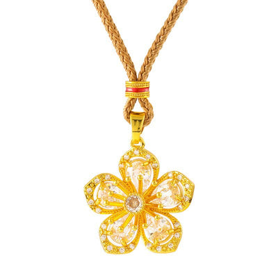 Buddha Stones Gold Plated Brass Plum Blossom Harmonic Connection Pendant Necklace - image 5