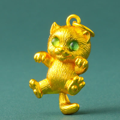 FREE Today: Grounding and Healing Gold Plated Brass Lucky Cat Pendant Necklace - image 10
