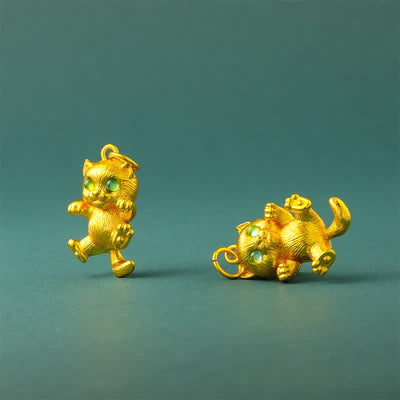 FREE Today: Grounding and Healing Gold Plated Brass Lucky Cat Pendant Necklace - image 9