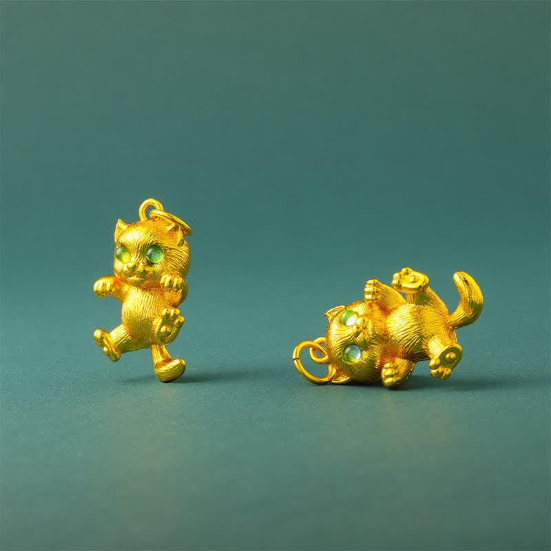 FREE Today: Grounding and Healing Gold Plated Brass Lucky Cat Pendant Necklace - image 9