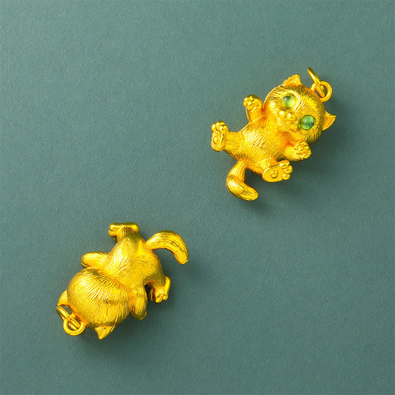 FREE Today: Grounding and Healing Gold Plated Brass Lucky Cat Pendant Necklace - image 7