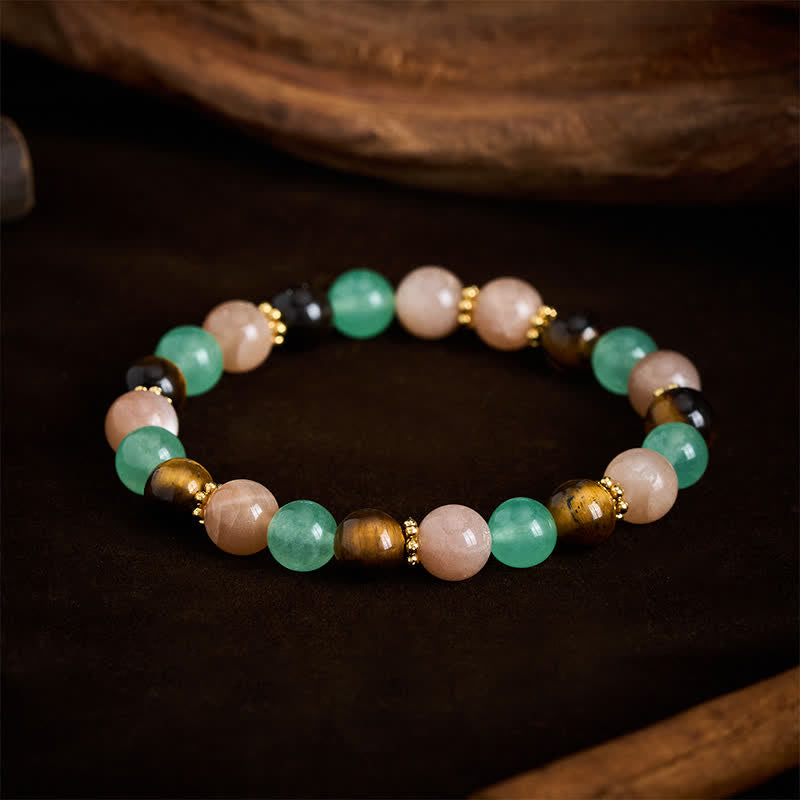 FREE Today: Positivity and Strength Green Aventurine Tiger Eye Sun Stone Beads Bracelet - image 1