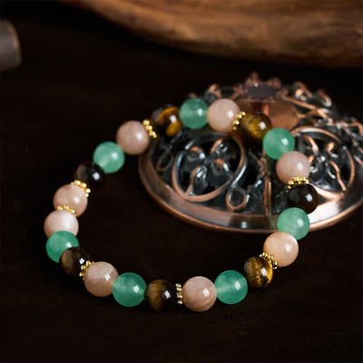 FREE Today: Positivity and Strength Green Aventurine Tiger Eye Sun Stone Beads Bracelet - image 3