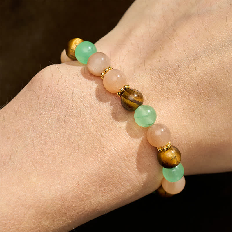 FREE Today: Positivity and Strength Green Aventurine Tiger Eye Sun Stone Beads Bracelet - image 4