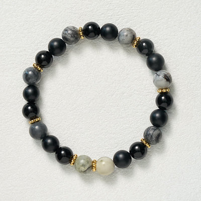 Buddha Stones Frosted Stone Black Obsidian Grey Jasper Beads Activate Bracelet - image 9