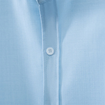 Buddha Stones Fall Tang Style Casual Mandarin Collar Button-Up Solid Men's Long Sleeve Shirts - image 5