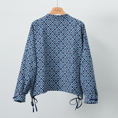 Buddha Stones Spring Casual Boho Drawstring Geometric Women's Jackets - image 1