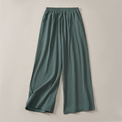 Buddha Stones Spring Summer Fall Casual Minimalist Solid Cropped Pants Women's Straight Leg Pants With Pocket - image 10