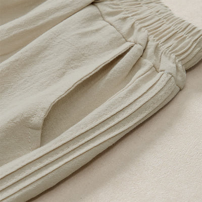 Buddha Stones Spring Summer Fall Casual Minimalist Solid Cropped Pants Women's Straight Leg Pants With Pocket - image 4