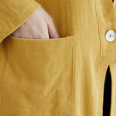 Buddha Stones Spring Summer Casual Minimalist Solid Women's Long Sleeve Shirts With Pockets - image 19