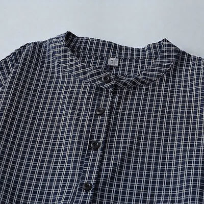 Buddha Stones Fall Casual Vintage Button-Up Plaid Women's Long Sleeve Dress - image 11