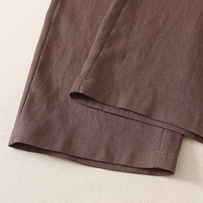 Buddha Stones Spring Fall Classic Simple Solid Cropped Pants Women's Straight Leg Pants With Pocket - image 12