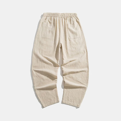 Buddha Stones Spring Fall Casual Minimalist Drawstring Solid Long Pants Men's Harem Pants With Pockets - image 8